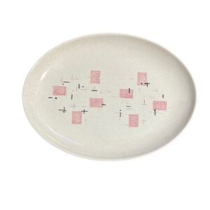 VTG Vernon Ware by Metlox Pink Geometric Pattern Plate